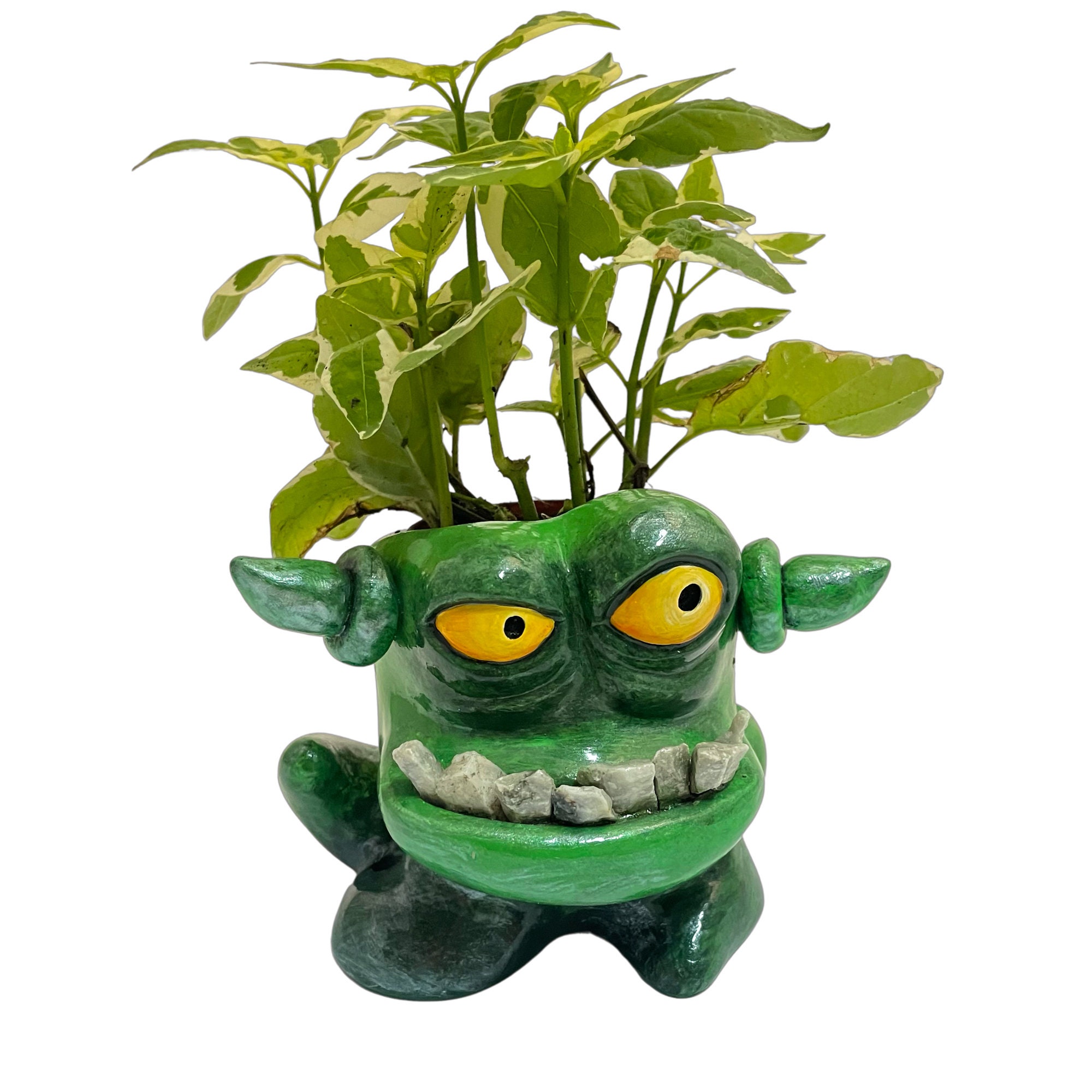 Monster Pot Planter Flower pot head Air Plant Handpoured Etsy