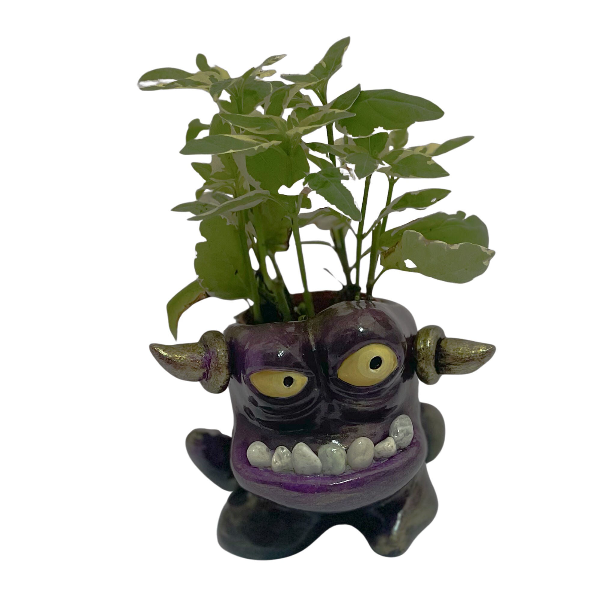 Monster Pot Planter Flower pot head Air Plant Handpoured Etsy
