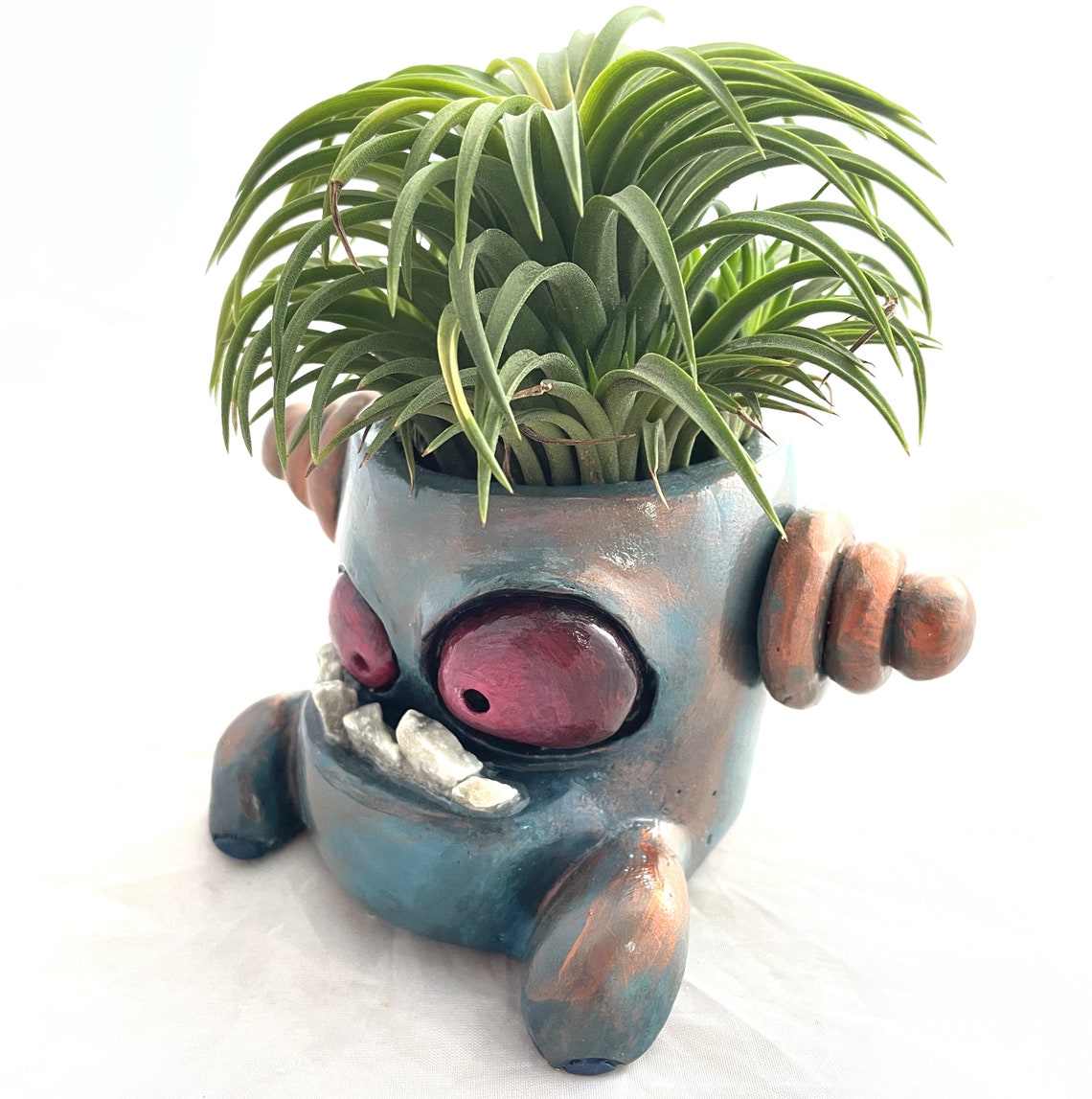 Monster Pot Planter Flower pot head Air Plant Handpoured Etsy