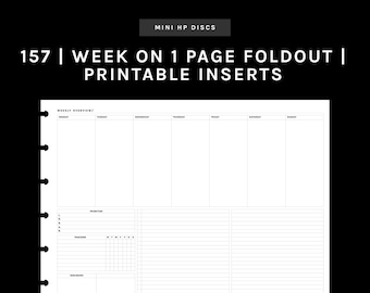 MINI HP | Week on 1 Page Foldout Planner Insert | 157 | Monday + Sunday Start | UNDATED | Printable Insert, Planner Insert, Digital Insert