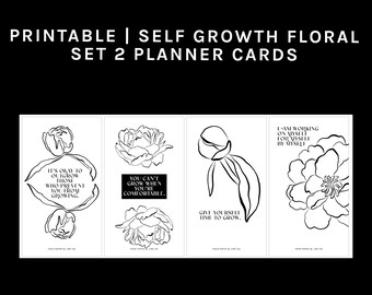 Self Growth Set 2 Journal Cards | Digital Print | Printable | Digital | Planner Cards, Planner Accessories