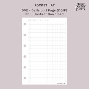 BOLSO | DO1P (Diariamente em 1 página) | 002 | Sem data | Segunda + Domingo Início | Inserção para impressão, inserção digital, inserção de planejador diário