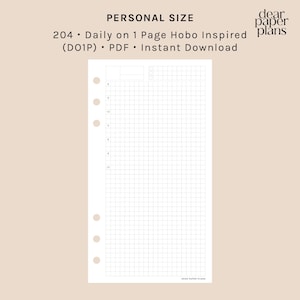 PERSONAL | DO1P (Hobo Inspired Daily on 1 Page Insert) | 204 | UNDATED | Printable Insert, Planner Insert, Digital Insert, Daily Inserts