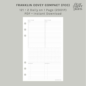 FC COMPACT | 2DO1P (2 Daily on 1 Page Insert) | 121 | UNDATED | Printable Insert, Planner Insert, Digital Insert
