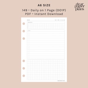 A6 | DO1P (Diário em 1 página) | 149 | SEM DATA | Início Seg+Dom | Encarte para impressão, Encarte para planejador, Encarte digital, Encarte para plano diário