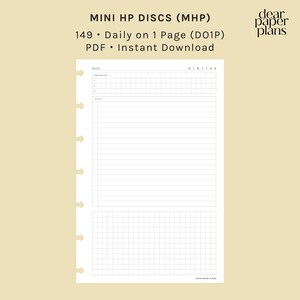 MINI HP | DO1P (Daily on 1 Page Insert) | 149 | UNDATED | Mon+Sun Start | Printable Insert, Planner Insert,Digital Insert, Daily Plan Insert