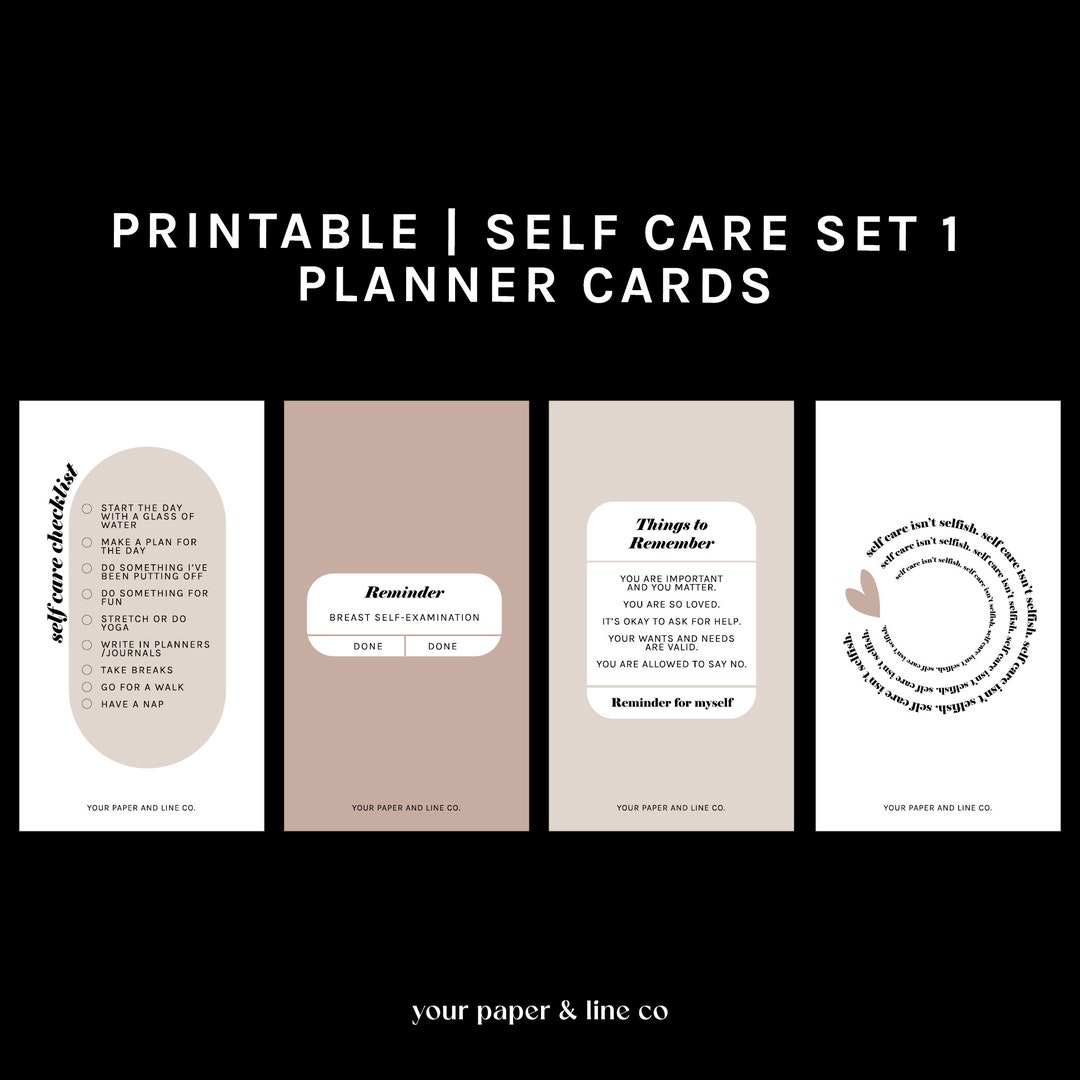 Self Care Set 1 Journal Cards | Digital Print | Printable | Digital ...