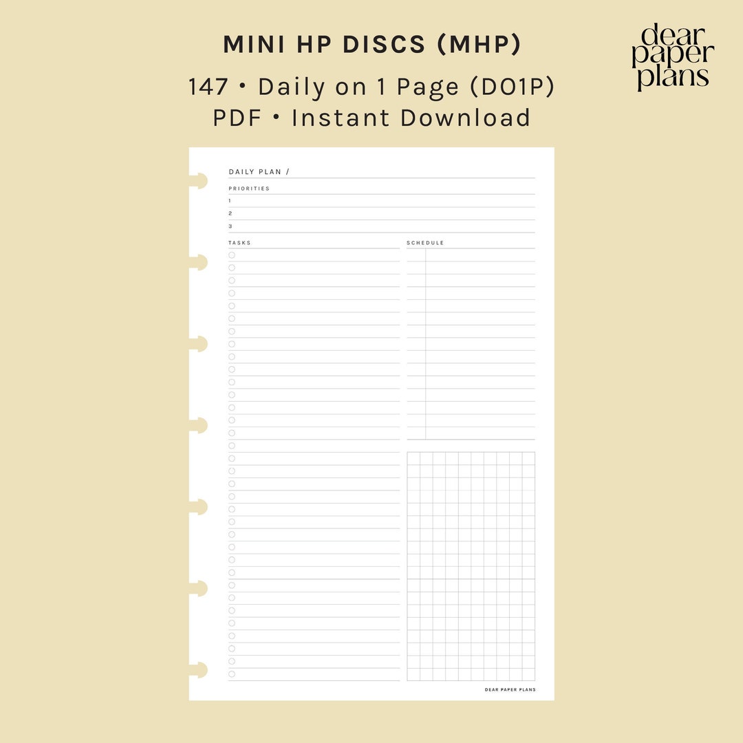 MINI HP | DO1P (daily Insert on 1 Page Insert) | 147 | UNDATED ...
