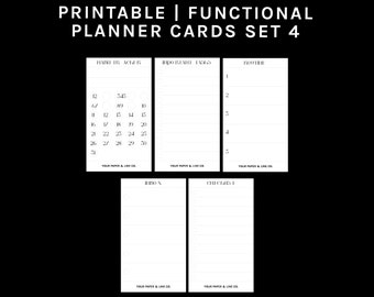 5 Functional + 3 Quotes Planner Cards - Set 4 | Digital Print | Printable | Digital | Planner Cards, Planner Accessories
