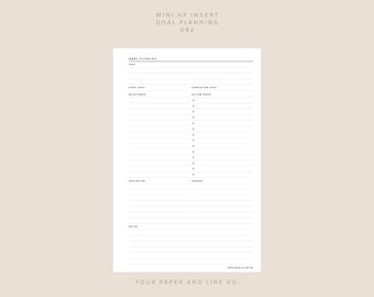 Goal Planning Version 3 Insert | MINI HP Size | 092 | Printable Insert, Planner Insert, Digital Insert