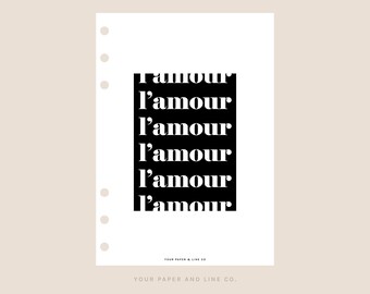 A5 | l'amour Calligraphy Dashboard | Printable, Digital