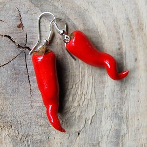Oorbellen chilli pepers artistieke polymeer klei fimo polymeer klei eten charme sieraden