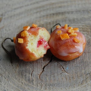 Earrings donuts biscuits fruit ice cream Cute artistic modelling fimo Polymer clay food charm Jewelry