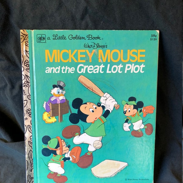 Vintage 1978 Walt Disney's Mickey Mouse and the Great Lot Plot Little Golden Book