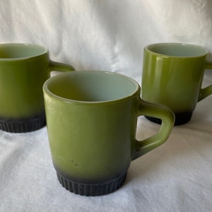 Vintage Anchor Hocking Fire King D-Handle Coffee Mugs - set of 3