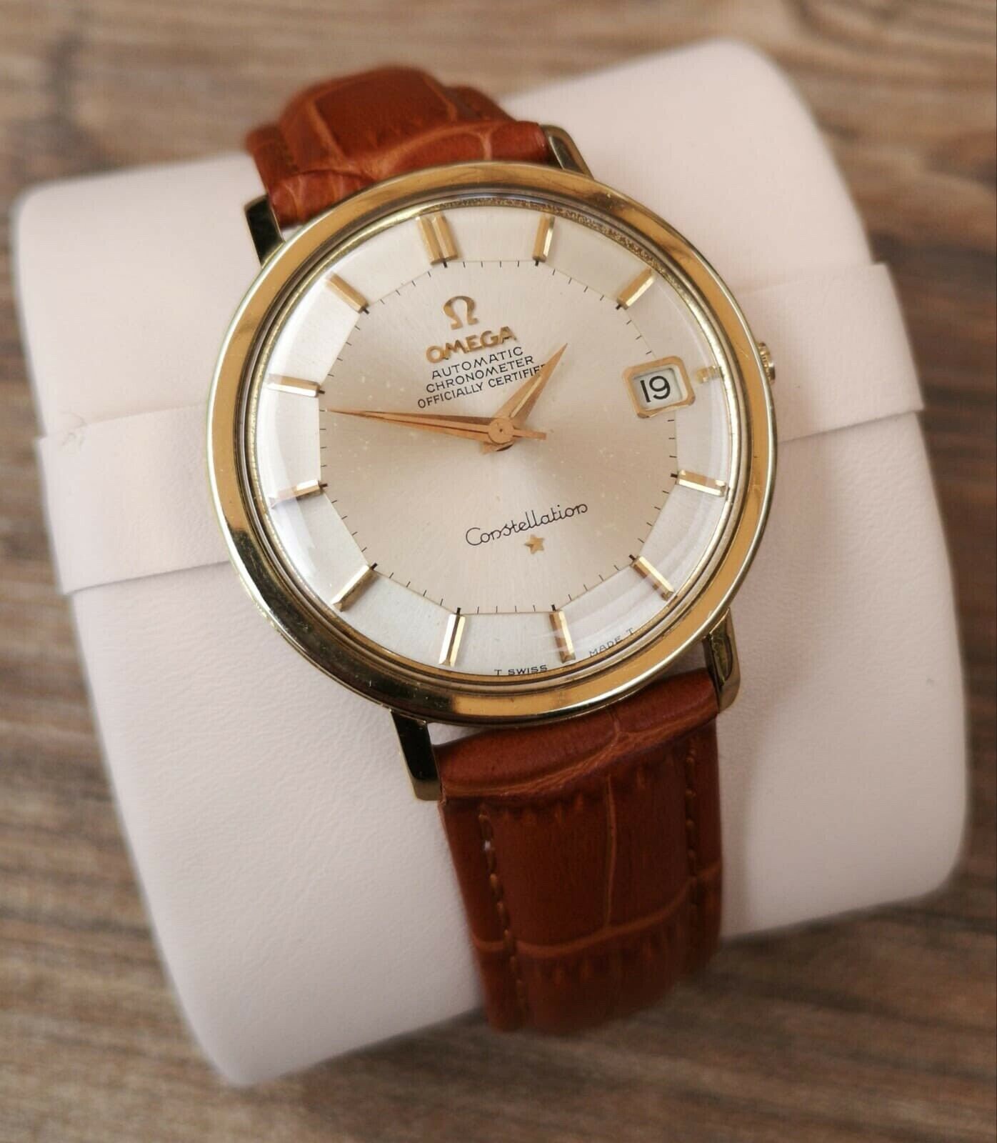 Omega Constellation Pie Pan 14k Mens Vintage Watch Warranty