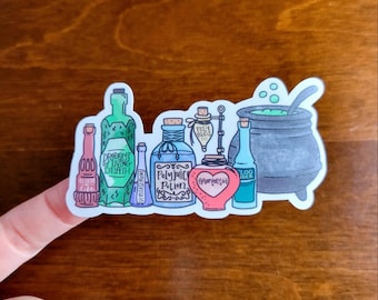 Maestro de Pociones del Mundo Mago - Adhesivo impermeable para portátil, botella y funda de teléfono