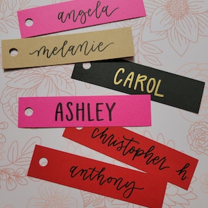 Custom Scrap Paper Gift Tags - Personalized Handlettered Narrow Tags