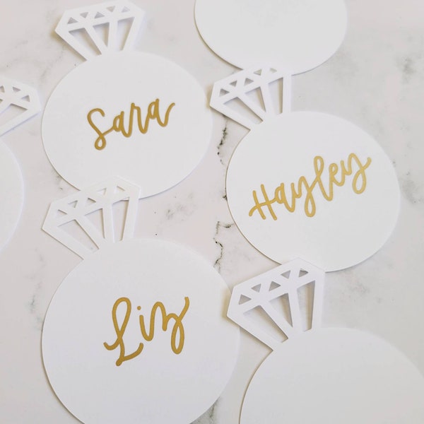 Engagement Ring Gift Tag | Custom Personalizations, Handlettered