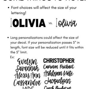 Vinyl Name Sticker Decal - Custom Name 1" height, up to 5" length image 12