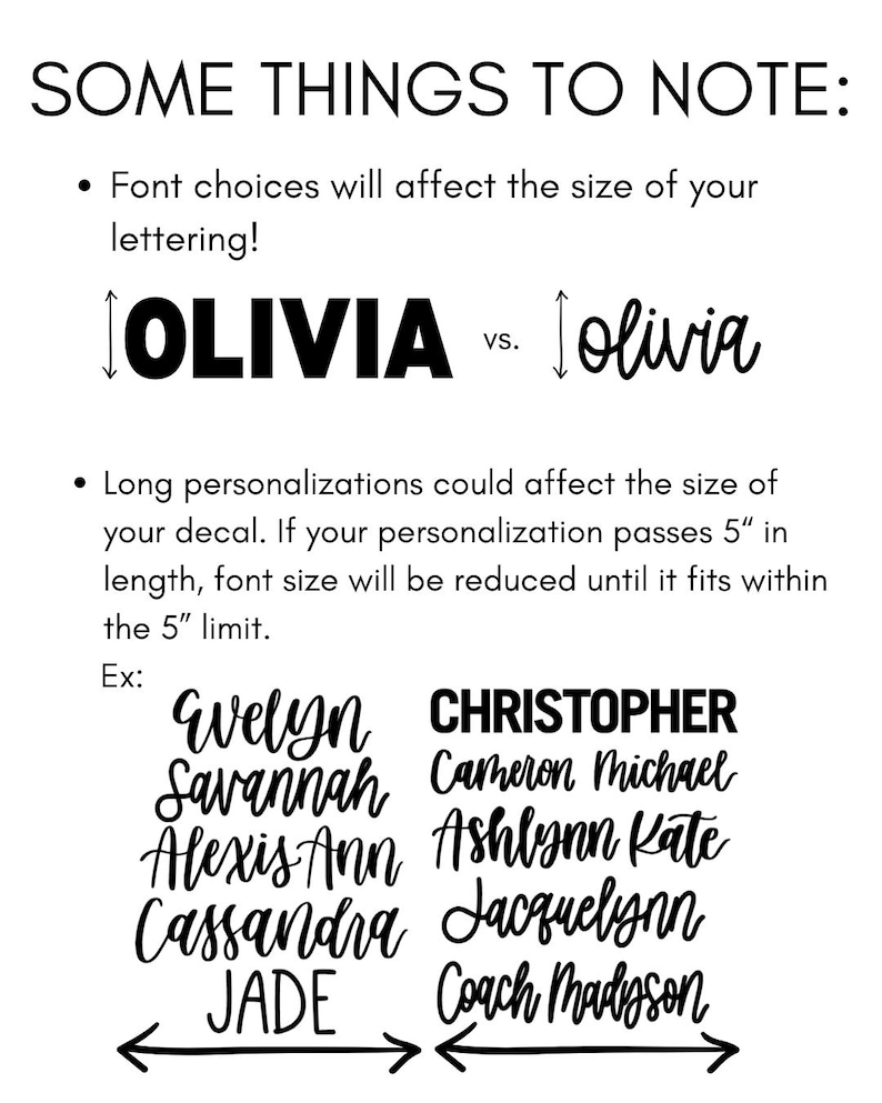 Vinyl Name Sticker Decal - Custom Name 1" height, up to 5" length image 12