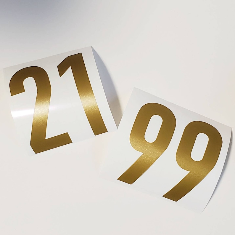 Vinyl Name Sticker Decal - Custom Name 1" height, up to 5" length Matte Gold