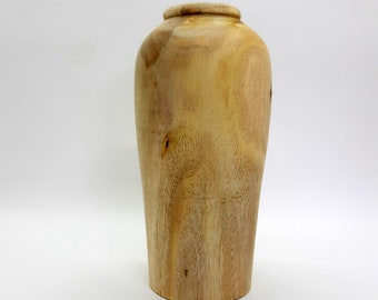 Vase en bois d'eucalyptus fait main, vase en bois tourné