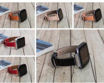 Custom Slim Fitbit Versa 3 Band, Fitbit Sense 2 Band, Leather Fitbit Band for Versa 1 2 3 Lite & Sense 1 2, Personalized Gift