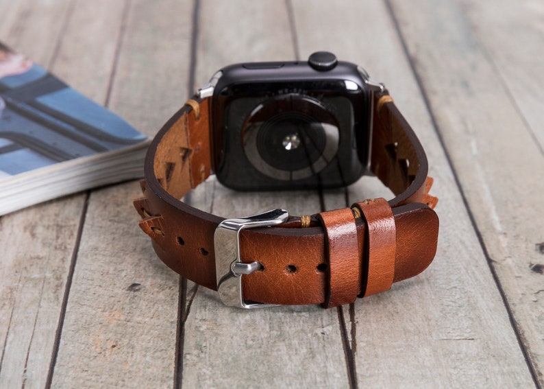 Brown Leather Apple Watch Band 44mm 40mm 42mm 38mm women/men | Etsy
