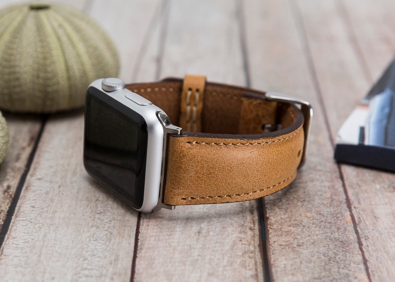 Leather Apple Watch Band 42mm 44mm for Men Classic Design | Etsy