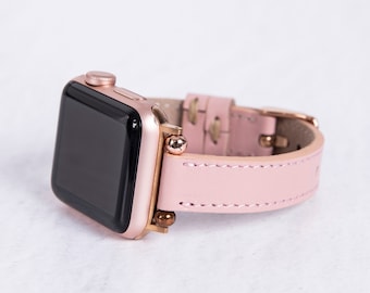 Hand-Stitched Full-Grain Leather Watch Band for Apple Watch