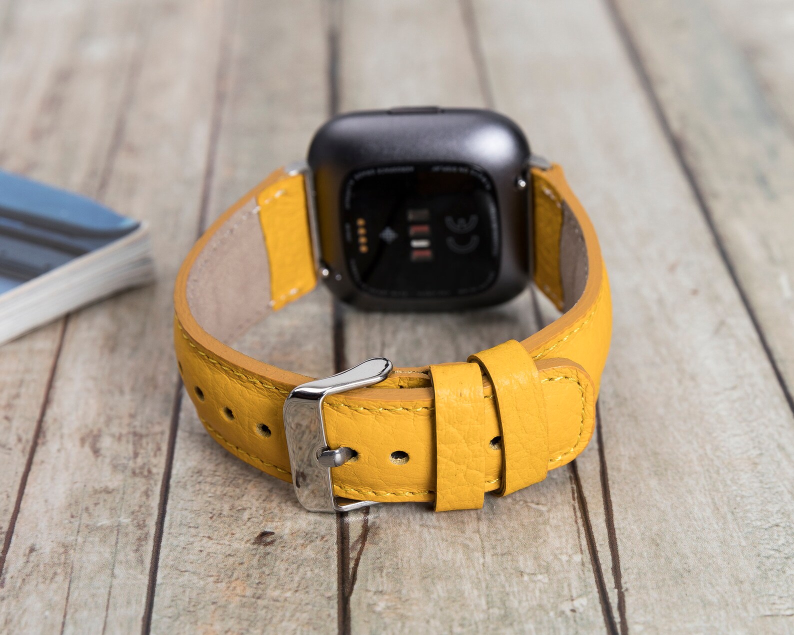 Yellow Leather Fitbit Versa 1 2 Watch Band Fitbit Versa 3 Etsy