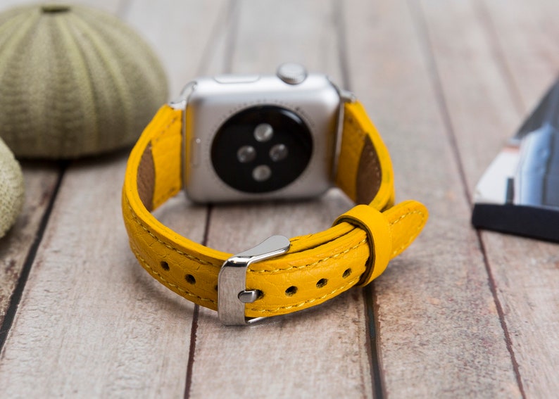 Yellow Leather Apple Watch Band 38mm 40mm women iWatch Strap Etsy