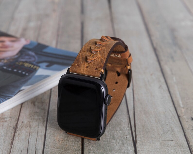 Antique Brown Leather Apple Watch Band 44mm 40mm 42mm 38mm | Etsy