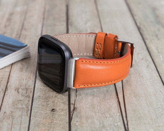 Personalized Fitbit Versa 3 Band Sense 2 Band Leather Fitbit Band for Versa 1 2 3 Lite Sense 1 2 Customized Leather Gift Orange Etsy UK