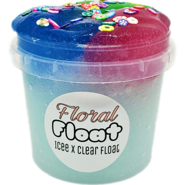 Floral Float- 8 oz Float Slime (Clear X Icee Slime) *Optional Scent Choice **PLEASE READ DESCRIPTION**