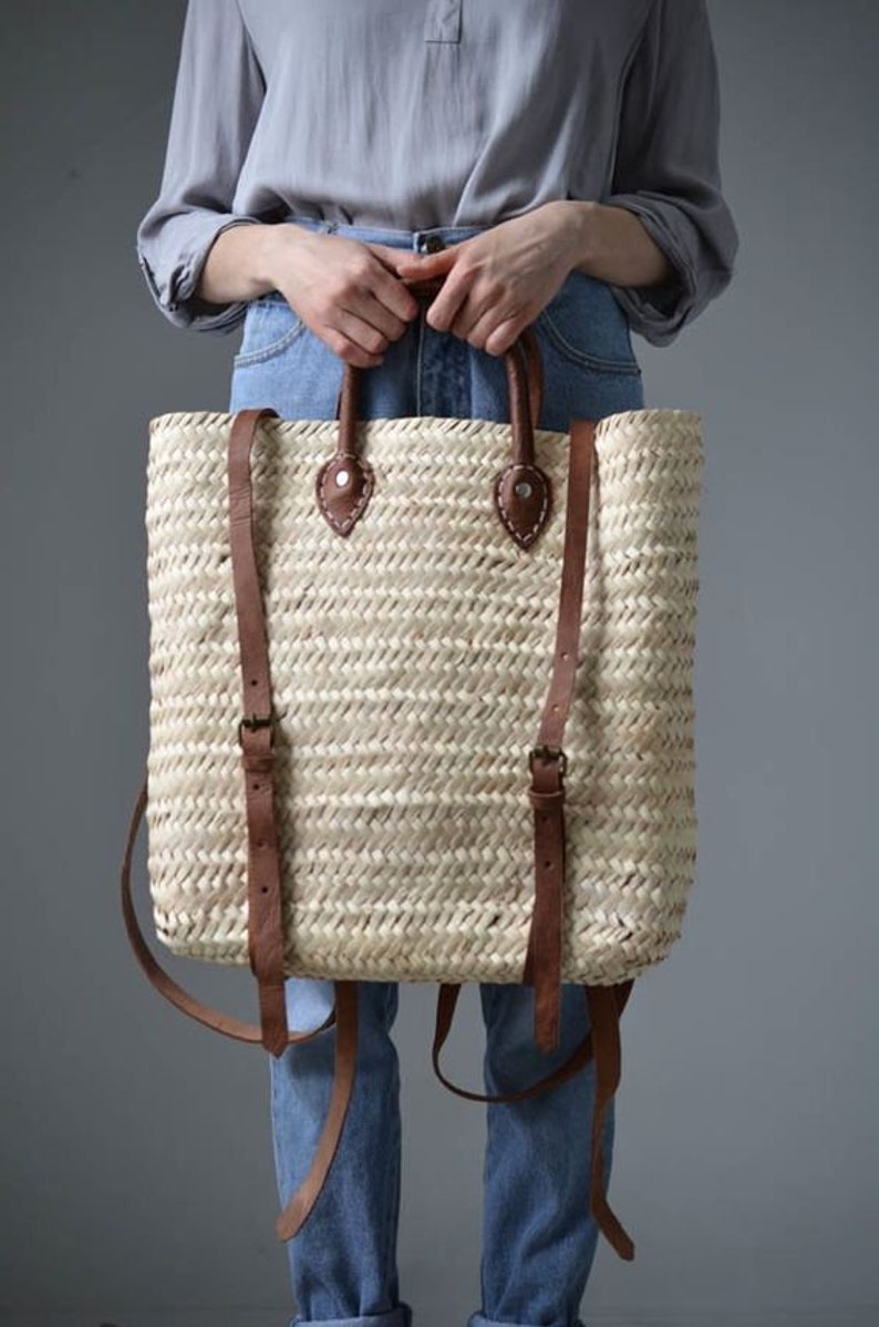Handmade straw BackpacKBasket backpack summer bagstraw Etsy