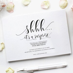 Surprise 50th Birthday Invitation, Women Birthday Invitation, Any Age Women Birthday Invite, PERSONALIZED, Digital file, #WP21_02