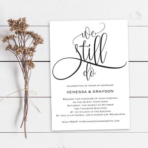 We still do invitation, Wedding anniversary invitation, Wedding vow renewal, Invitation, printable, Vow Renewal Template, WP21_16