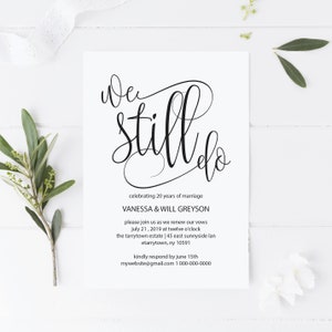 We still do, Wedding Anniversary invitation, Renewing Vows, Printable Rustic wedding templates, Instant Download Self Editable PDF, #WP21_42