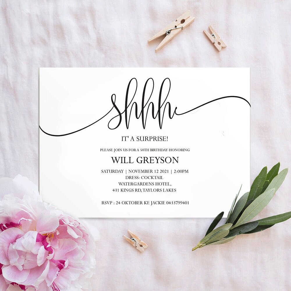Printable Surprise Birthday Invitation, Surprise Invitation Template Surprise Party Invitation #WP21_18