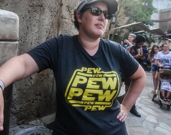 Pew Pew T-Shirt, Funny Space Wars Graphic Tee