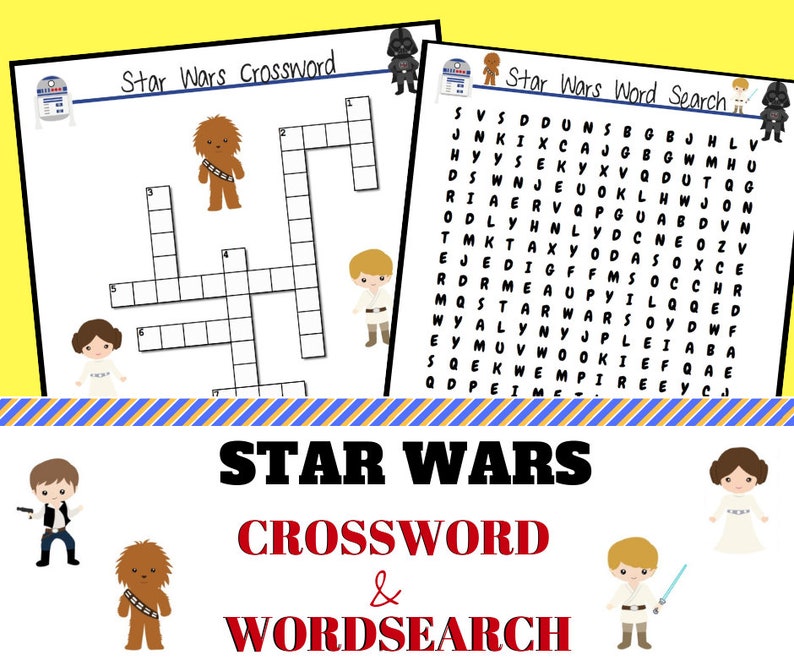 Star Wars Crossword and Wordsearch digital downloads | Etsy