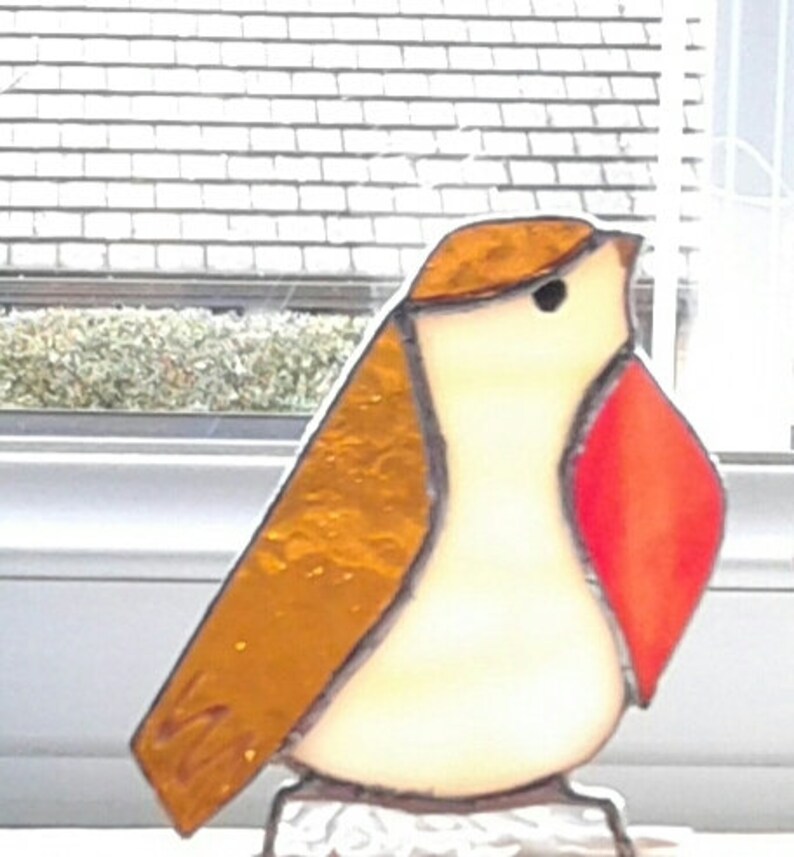 Stained Glass Robin Suncatcher Bird Lover Robins Appear Etsy UK