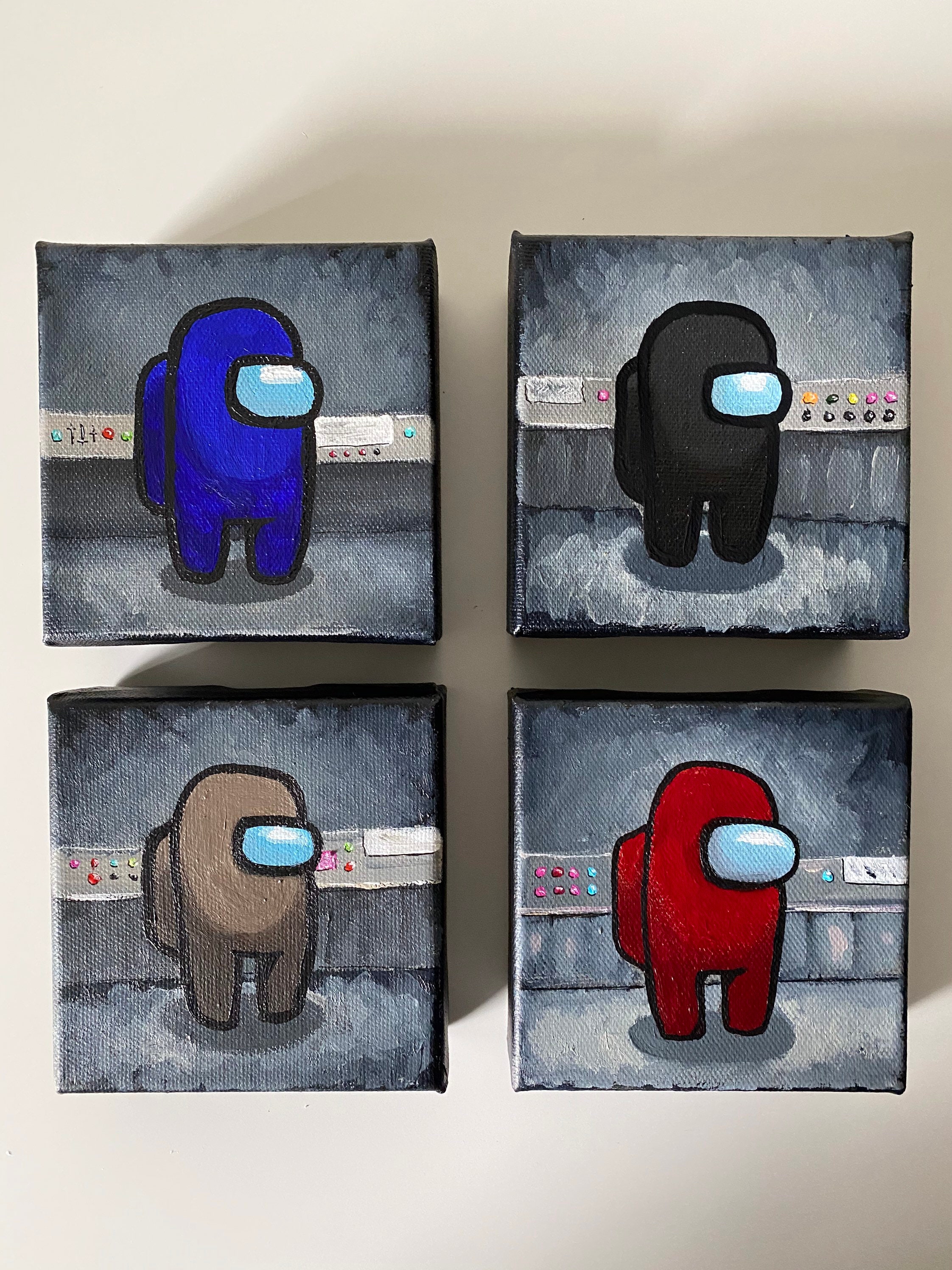 Among Us characters // original artwork / acrylic paintings Etsy