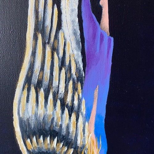 Angel’s descent // original art // supernatural shops fantasy artwork // acrylic painting//