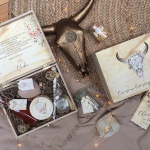 Coffret Bohême chic Demande de témoin, mariage, cadeaux témoin, cadeaux parrain image 1