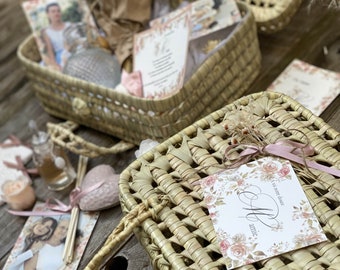 Wicker suitcase "Tenderness" gift woman, mom, grandmother