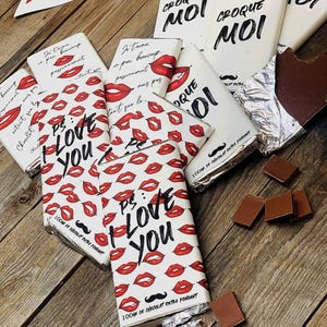 Tablette de chocolat personnalisée Saint Valentin