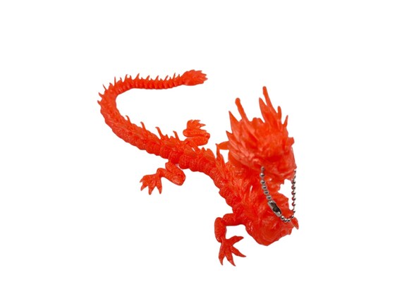 12 inch Flexi Imperial Dragon, 3d print, fidget, stocking stuffer, bad Dragon, gift, flexi factory, key chain, school bag bling, keychain